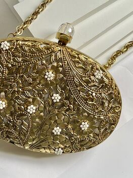 Maeve Gold Oval Brass Clutch, 4 of 6