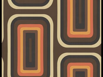 Retro Oblong Wallpaper Brown + Orange, 2 of 4