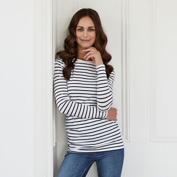 Long Length Cotton Striped Tee, 7 of 12