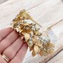 Gold Leaf And Blue Crystal Headband, thumbnail 3 of 5