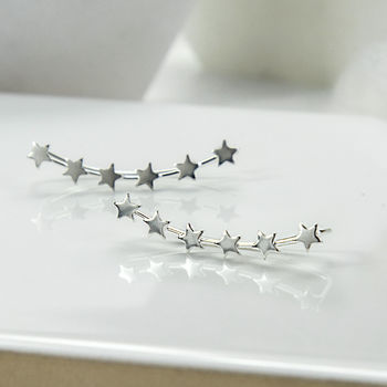 Sterling Silver Star Ear Climbers, 3 of 11