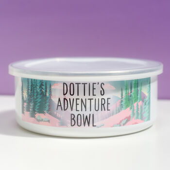 Adventure Awaits Personalised Enamel Pet Bowl, 4 of 10