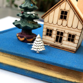 Sterling Silver Christmas Tree Ring, 3 of 9