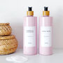 Refillable Pink Plastic Bottle With Minimalist Label, thumbnail 8 of 9