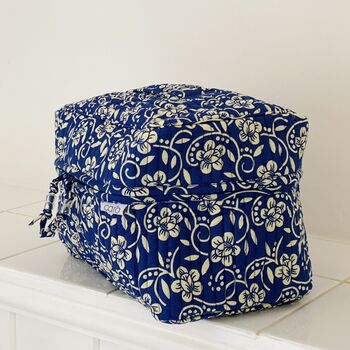 Blue Bloom Floral Print Vanity Bag, 2 of 4