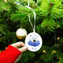 Personalised Christmas Polar Bear Christmas Decoration, thumbnail 3 of 9