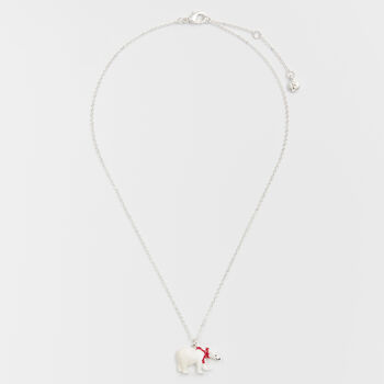 Cosy Polar Bear Silver Chain Necklace, 5 of 8