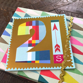 Gold Foiled Number Twenty One Card, 4 of 5