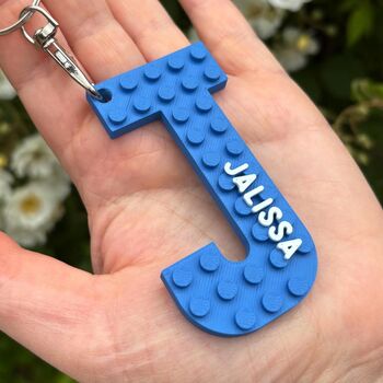 Personalised Lego Compatible Letter Keychain, 6 of 6