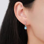 Sterling Silver Dangling Blue Opal Hoop Earrings, thumbnail 7 of 12