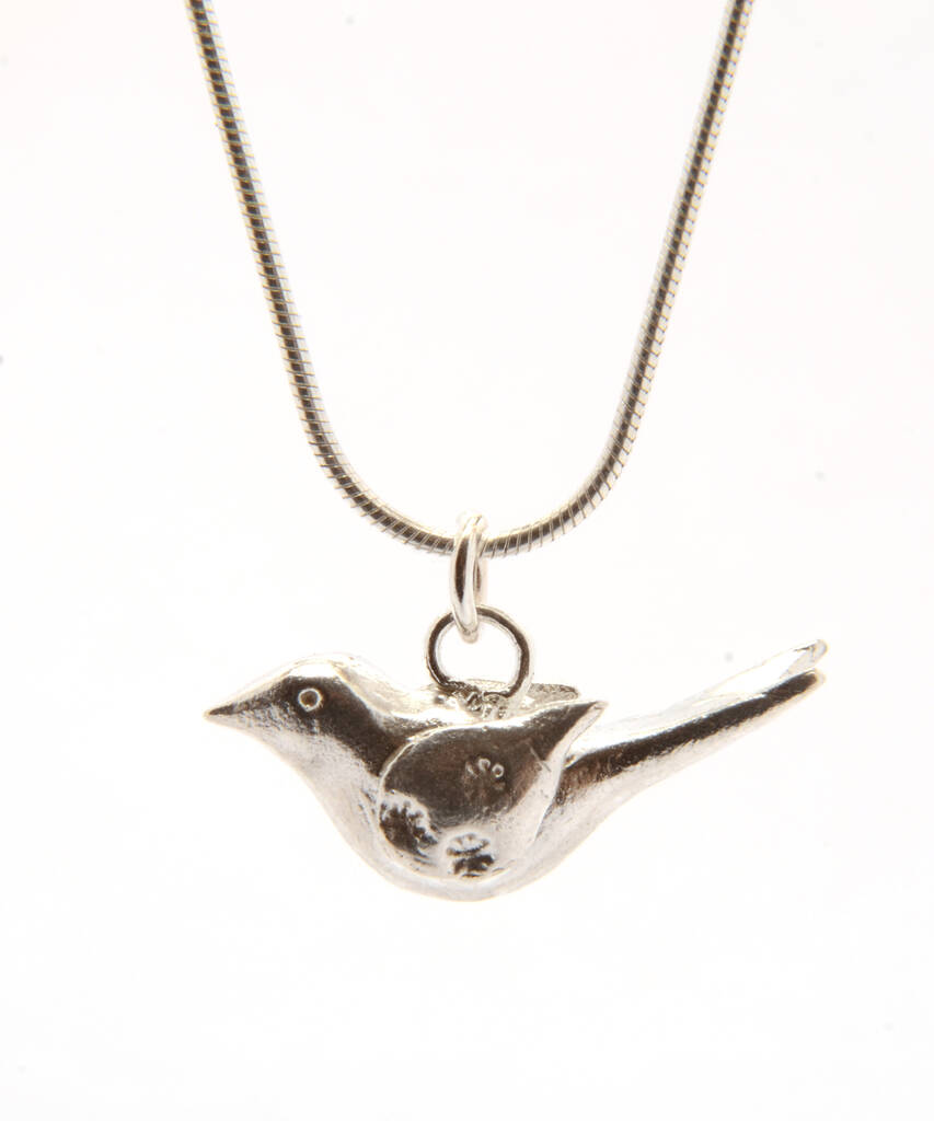 Silver 'Lovey Dovey' Bird Necklace By xuella arnold jewellery
