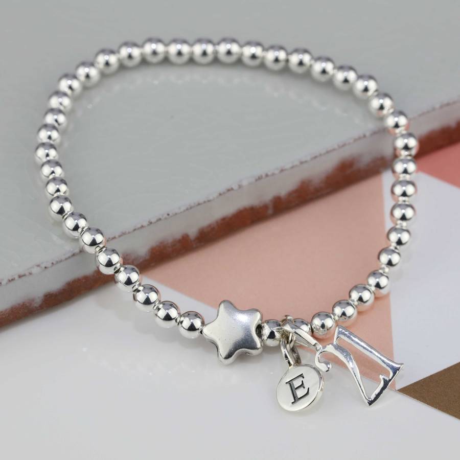 Personalised Jess Silver Star Bracelet By Nest