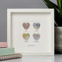 Personalised Four Hearts Message Map Picture, thumbnail 1 of 5
