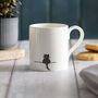 Crouching Cat Mug, Fine Bone China, thumbnail 1 of 6