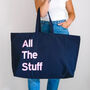 Personalised Oversized Tote Bag. Custom Text, thumbnail 4 of 9