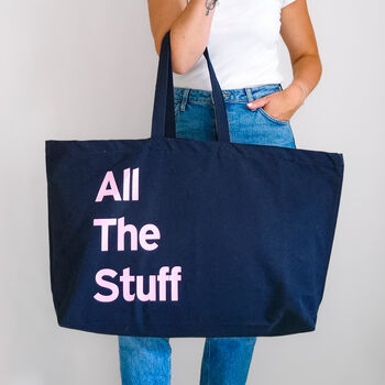 Personalised Oversized Tote Bag. Custom Text, 4 of 9