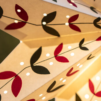 Nordic Leaf Traditional Christmas Decoration 60cm Paper Star Lantern, 4 of 5