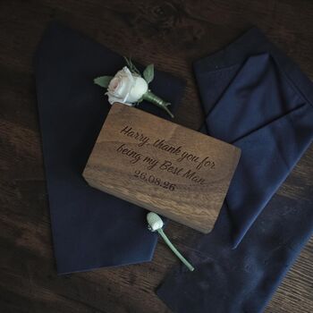 Dark Wood Personalised Groomsman Box Gift Set, 4 of 8