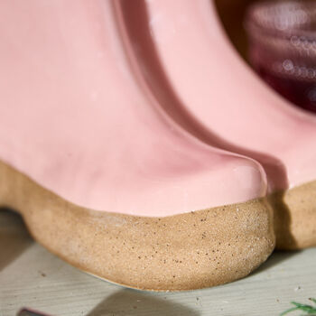 Personalised Large Pink Welly Boots Planter, 6 of 8