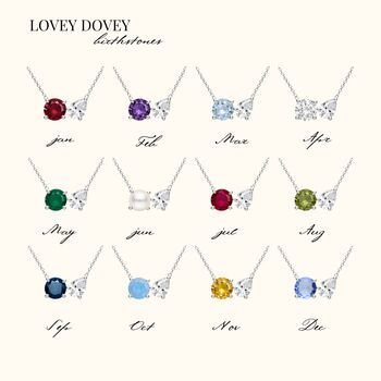 Sterling Silver Toi Et Moi Birthstone Necklace, 2 of 2
