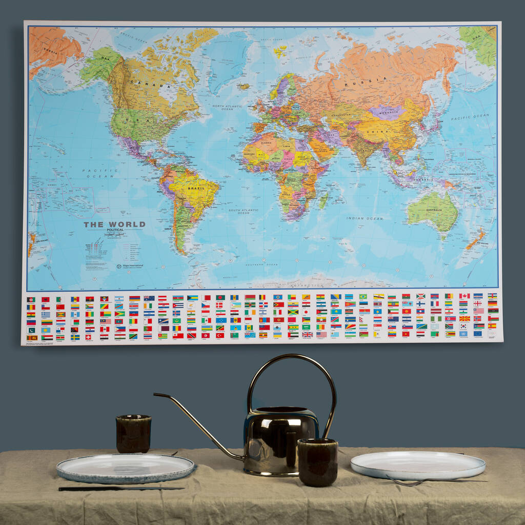 World Canvas Map Print Panel Flags, 1 of 6