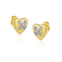 Heart X Sterling Silver Stud Earring, thumbnail 1 of 3