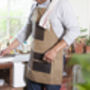 Personalised Waxed Canvas And Leather Work Apron, thumbnail 3 of 12