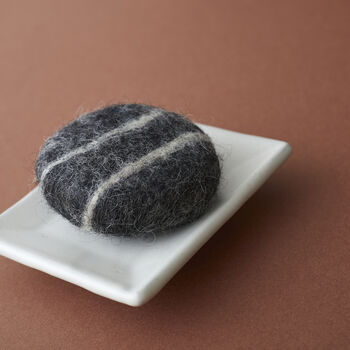 Fair Trade Eco Natural Wool Felted Soap Marble Pebble, 6 of 11
