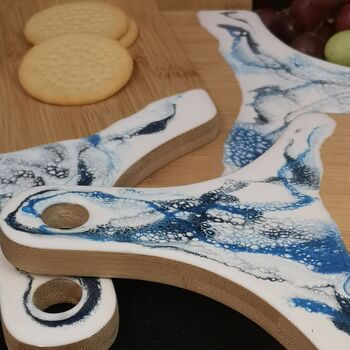 Resin Art, Cheese And Nibbles Serving Board Blue, 2 of 2