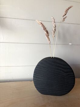 Minimalist Black Wooden Vase In English Ash, 4 of 9