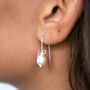 Sterling Silver Pearl Bow Earrings, thumbnail 3 of 11