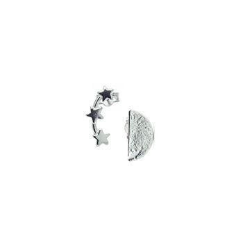 Mis Matched Moon And Star Stud Earrings, 5 of 10