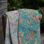 Exotic Bloom Summer Cotton Quilt | Scandi Living | Blue Tones, thumbnail 3 of 3