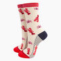 Women's Bamboo Socks Cream Lobsters And Crabs, thumbnail 3 of 4