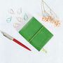 Mini Emerald Green Embossed Leather Notebook, thumbnail 1 of 5