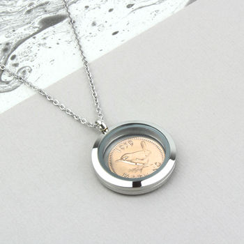 70th/80th Birthday Farthing Locket Necklace, 10 of 12