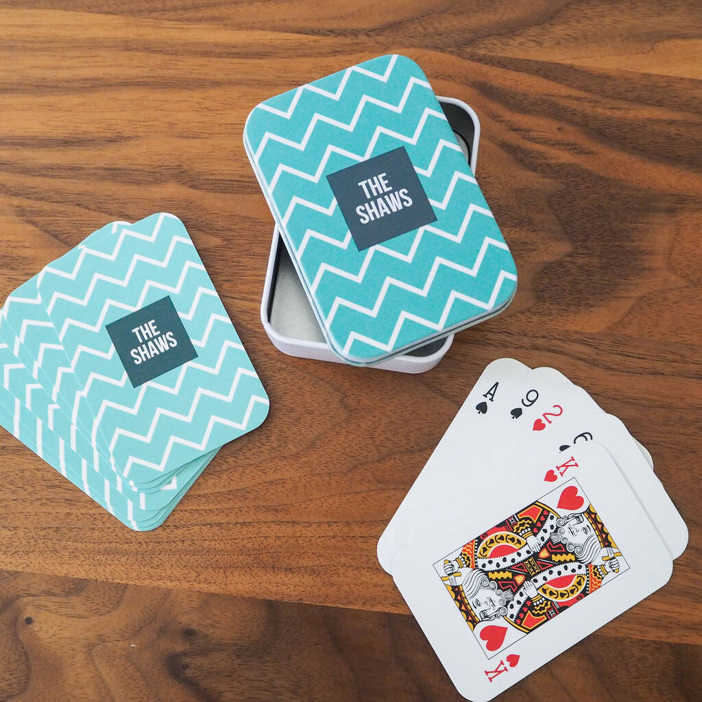 Personalised Family Zig Zag Playing Cards By Proper Goose