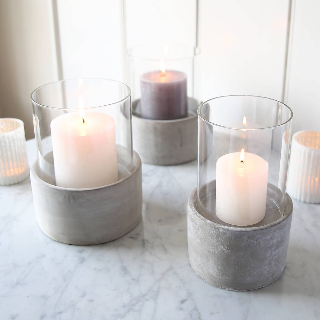 concrete candle holder by red lilly