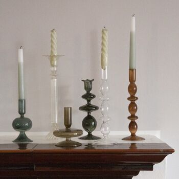 Glass Candlesticks In Assorted Colours, 9 of 9