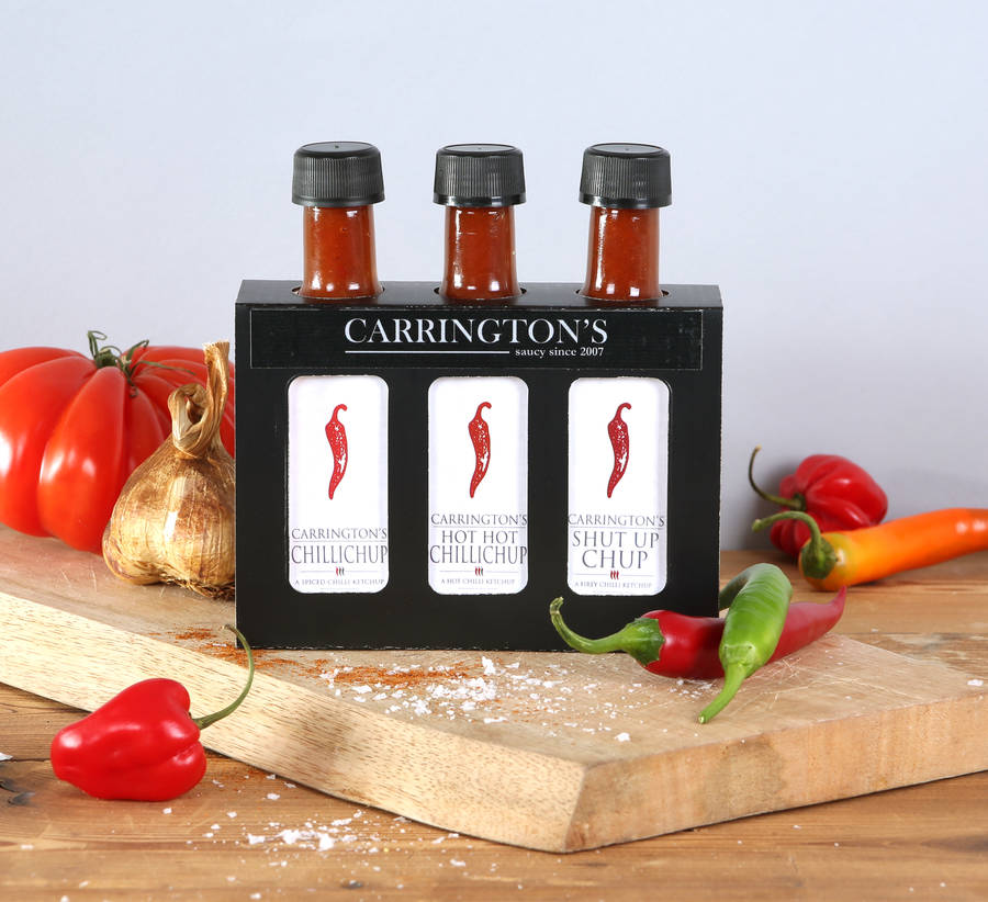 hot chilli sauce selection gift box set by carrington's