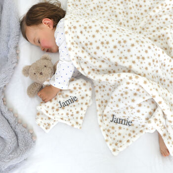 Personalised Unisex Teddy Comforter And Blanket Set, 5 of 8