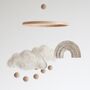 Cloud And Rainbow Baby Mobile, Natural Beige, thumbnail 1 of 8
