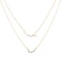 Gold Tone Cz Crystal Two Layer Necklace, thumbnail 1 of 4