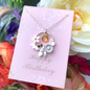 Sterling Silver Birthstone And Flower Necklace, thumbnail 6 of 11