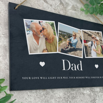 Personalised Photo Memorial Slate Hanging Plaque 25 X 15cm, 4 of 6