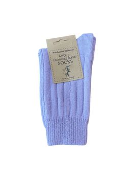 Ladies Lilac Cashmere Blend Socks, 2 of 3
