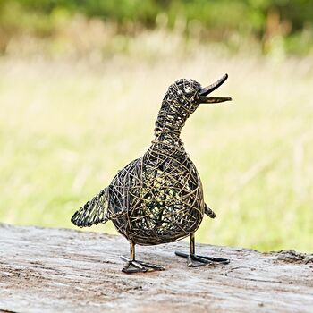 Janhvi The Small Quacking Duck Wire Garden Ornament, 2 of 3