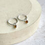 Sterling Silver And Birthstone Mini Hoop, thumbnail 5 of 11