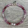 Ombre Red And Pink Beaded Bracelet With Pearls, thumbnail 3 of 8