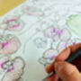 Golden Orchid Watercolour And Gilt Painting, thumbnail 7 of 8